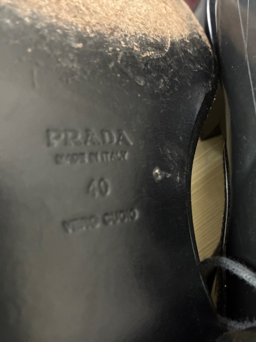 Prada Black Patent Leather Lace-Up Loafers - Picture 3 of 6